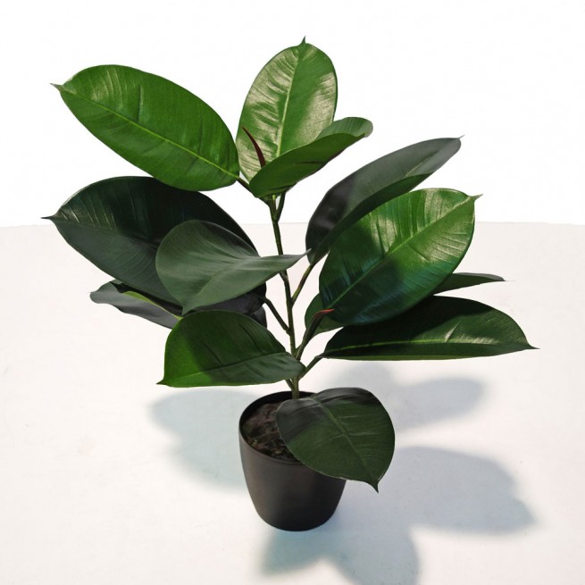 Planta semi-artificiala Ila, Ficus Elastica Bush Green - 60 cm